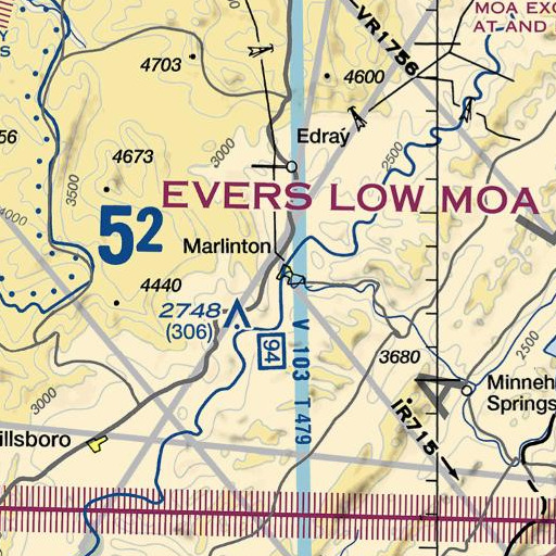 FAA VFR chart of Knapp Creek, WV