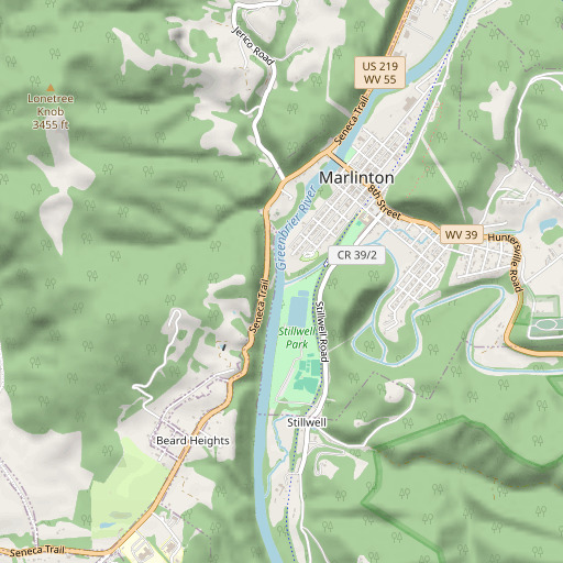 OpenStreetMap map of Knapp Creek, WV