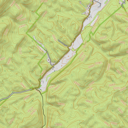 OpenTopoMap map of Muddy Run, WV