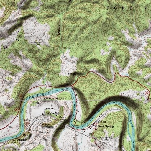 USGS 24K topo map of Davis Spring, WV