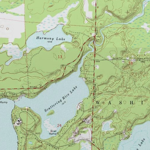 USGS 24K topo map of Deerskin River, WI