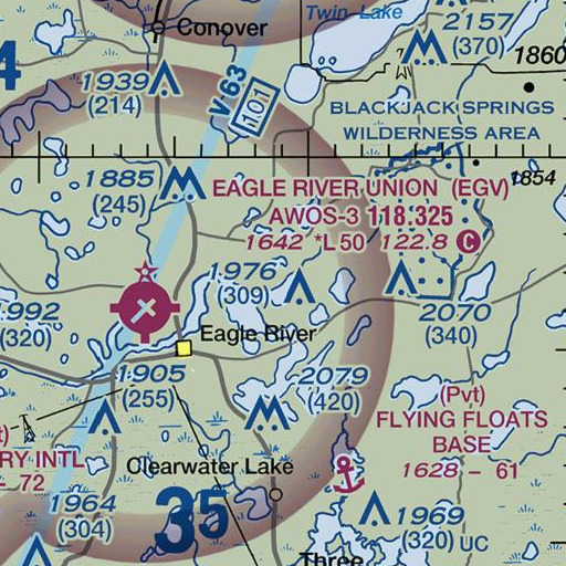 FAA VFR chart of Deerskin River, WI