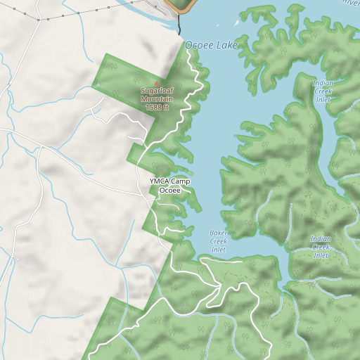OpenStreetMap map of Camp Ocoee, TN