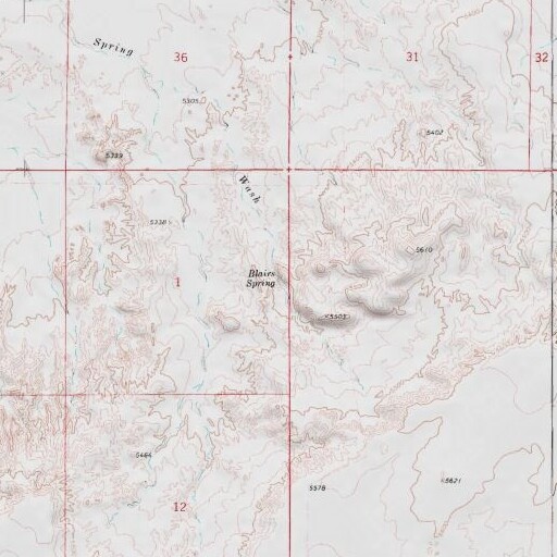 USGS 24K topo map of Blairs Spring, AZ