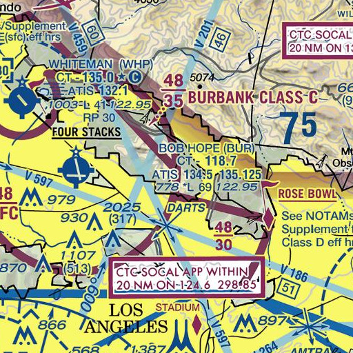 FAA VFR chart of KROQ-FM (Pasadena), CA