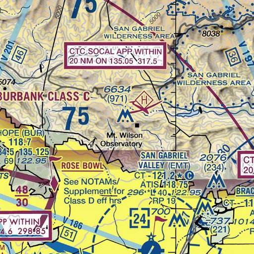 FAA VFR chart of KPCC-FM (Pasadena), CA