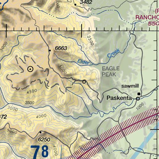 FAA VFR chart of KALF-FM (Red Bluff), CA