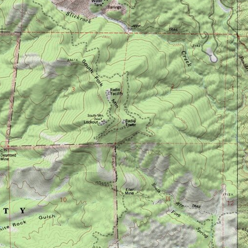 USGS 24K topo map of KSHA-FM (Redding), CA