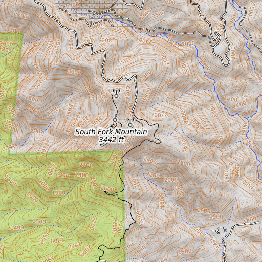 OpenTopoMap map of KSHA-FM (Redding), CA