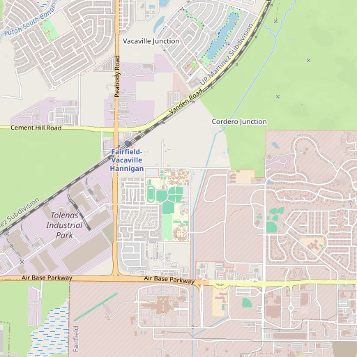 OpenStreetMap map of KVIK-FM (Travis AFB), CA