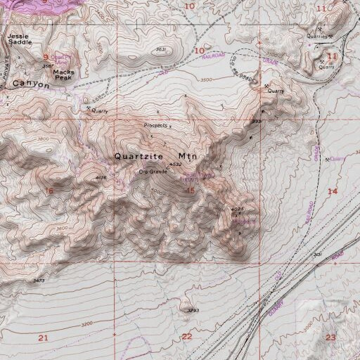 USGS 24K topo map of KVVT-TV (Barstow), CA