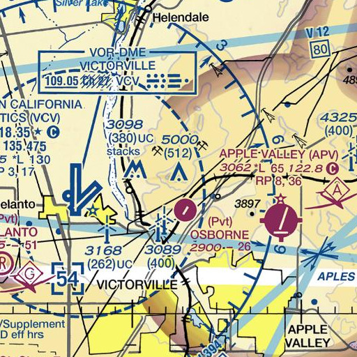 FAA VFR chart of KVVT-TV (Barstow), CA