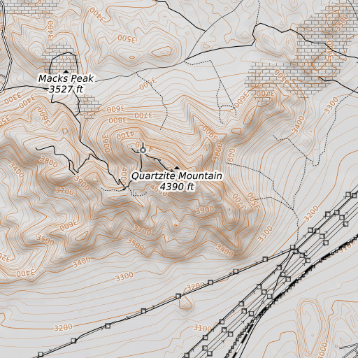 OpenTopoMap map of KVVT-TV (Barstow), CA