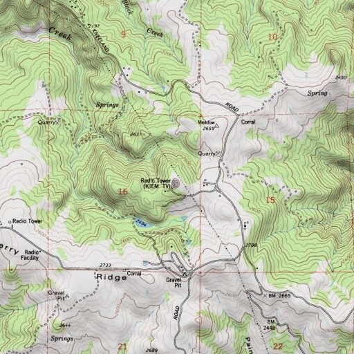 USGS 24K topo map of KIEM-TV (Eureka), CA