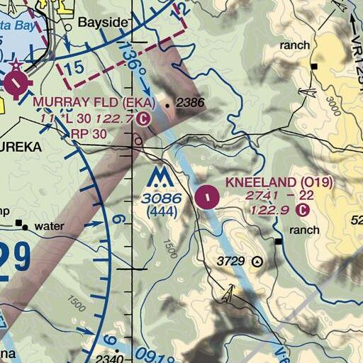 FAA VFR chart of KIEM-TV (Eureka), CA