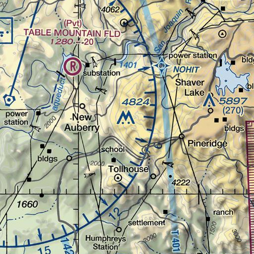 FAA VFR chart of KMSG-TV (Sanger), CA