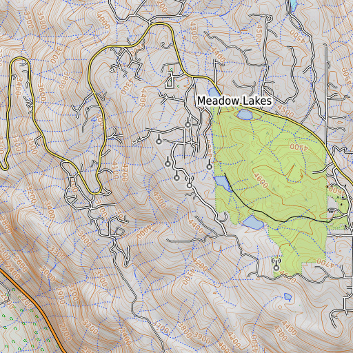 OpenTopoMap map of KMSG-TV (Sanger), CA