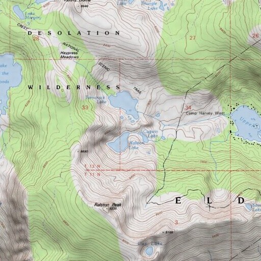 USGS 24K topo map of Ralston Lake 1-059 Dam, CA