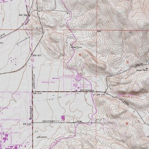 USGS 24K topo map of Patterson 1-062 Dam, CA