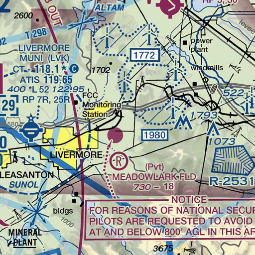 FAA VFR chart of Patterson 1-062 Dam, CA