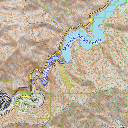 OpenTopoMap map of Morris 35-005 Dam, CA