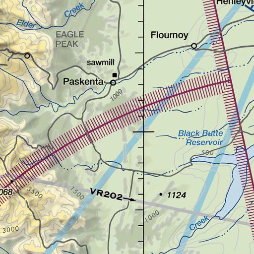 FAA VFR chart of Rye 265-002 Dam, CA