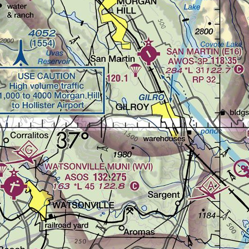 FAA VFR chart of Debell 628 Dam, CA