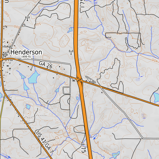 OpenTopoMap map of Exit 41, GA