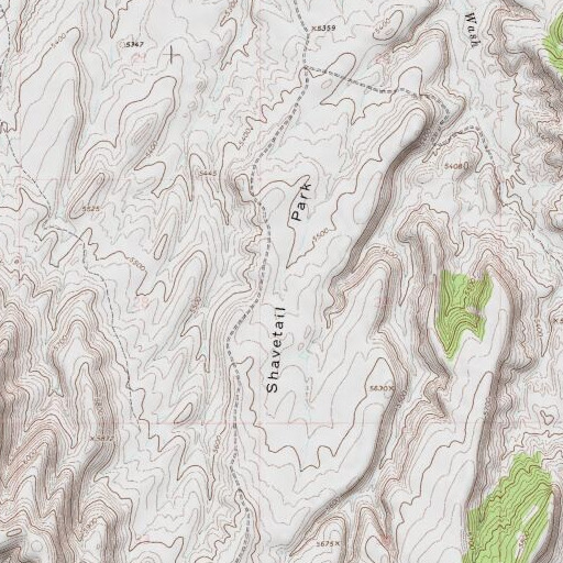 USGS 24K topo map of Shavetail Park, CO