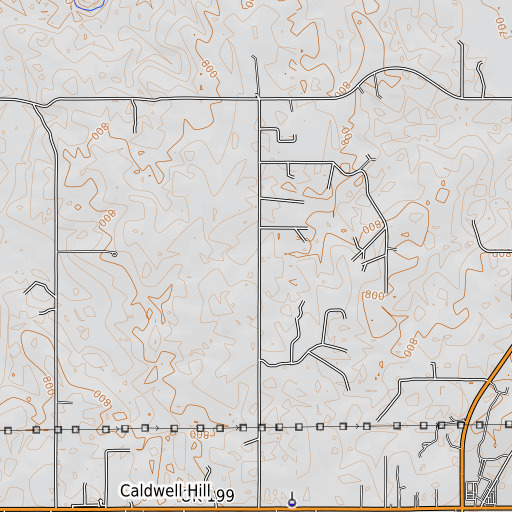 OpenTopoMap map of Moore Pond Dam, OK