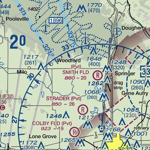 FAA VFR chart of D C Fitzgerald Dam, OK