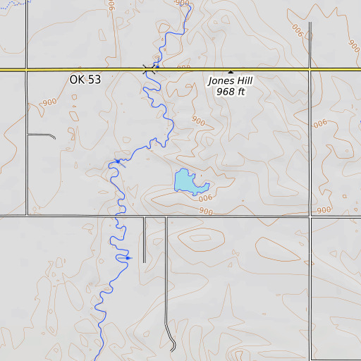 OpenTopoMap map of D C Fitzgerald Dam, OK