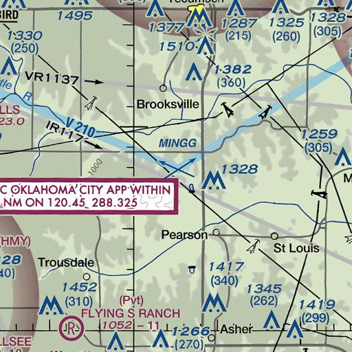 FAA VFR chart of Glen Nix Dam, OK