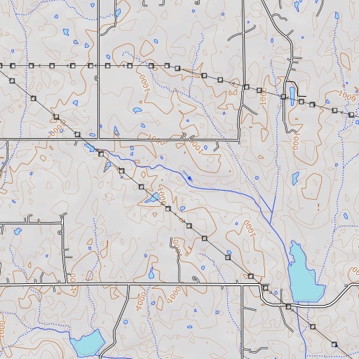 OpenTopoMap map of Glen Nix Dam, OK