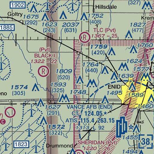 FAA VFR chart of Oknoname 04702 Dam, OK