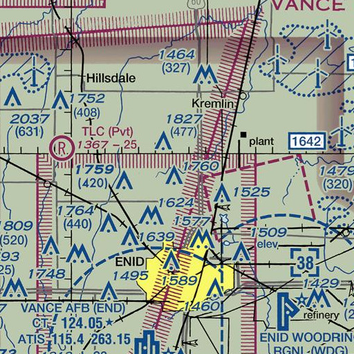 FAA VFR chart of Helloms Lake Dam, OK