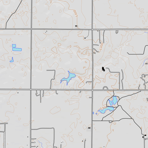 OpenTopoMap map of Helloms Lake Dam, OK