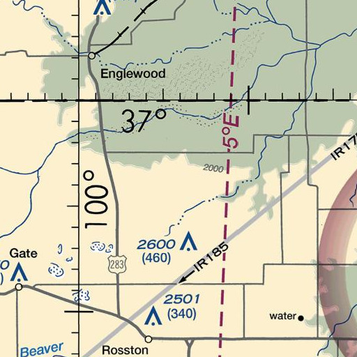 FAA VFR chart of Casey 1 Dam, OK