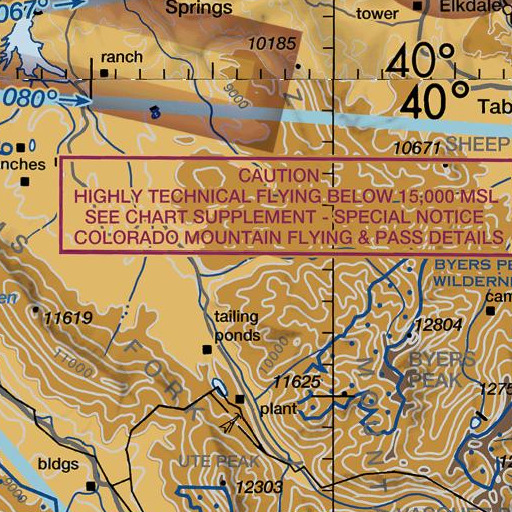 FAA VFR chart of Cook Creek, CO
