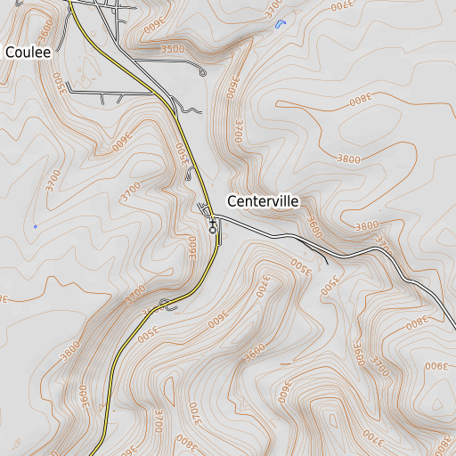 OpenTopoMap map of Centerville School, MT