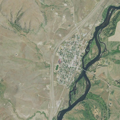 Aerial imagery of Cascade School, MT