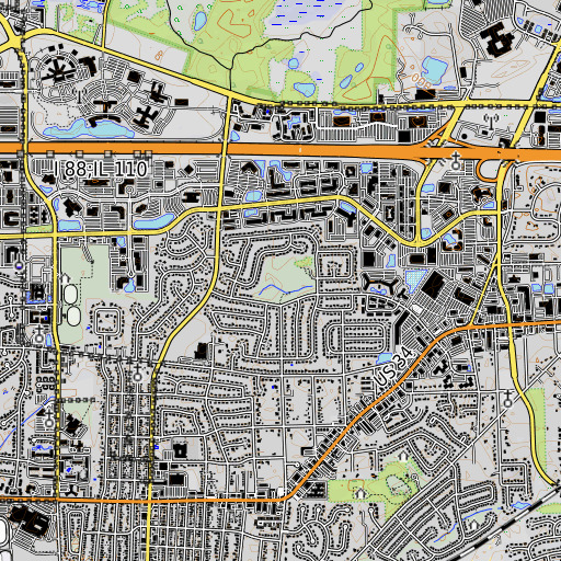 OpenTopoMap map of Arrowhead Park, IL