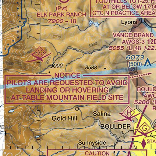 FAA VFR chart of Bueno Mountain, CO