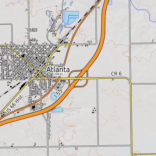 OpenTopoMap map of Interchange 140, IL