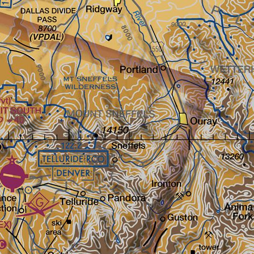 FAA VFR chart of Mount Ridgway, CO