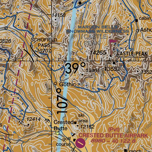 FAA VFR chart of Queen Basin, CO