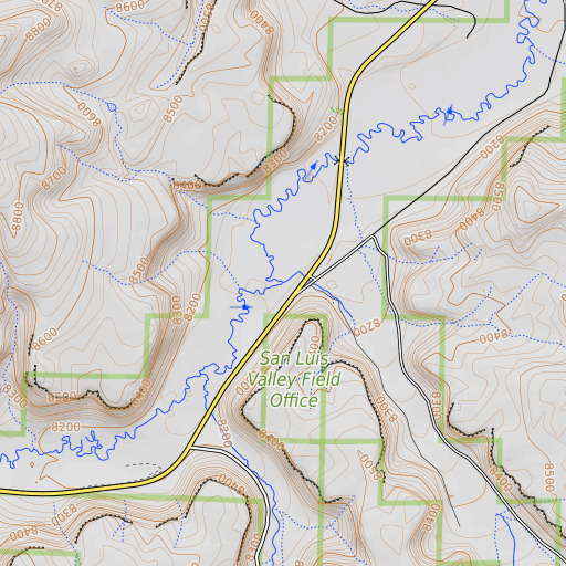 OpenTopoMap map of Mill Creek, CO