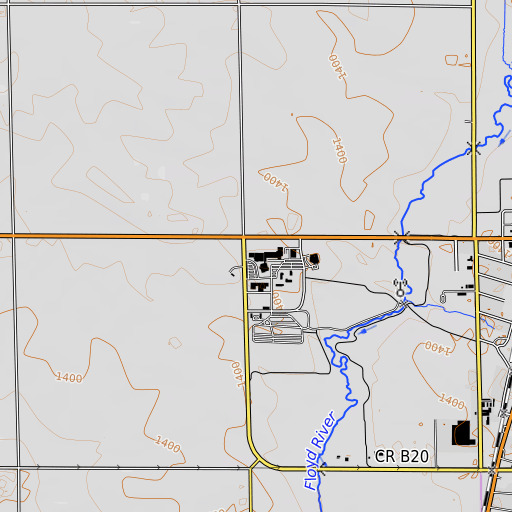 OpenTopoMap map of Cherokee Hall, IA