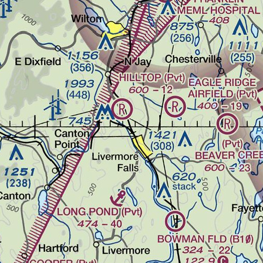 FAA VFR chart of Jay Post Office, ME