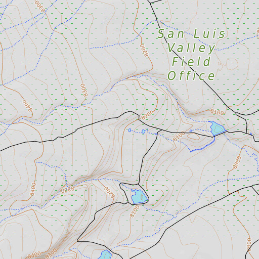 OpenTopoMap map of Turkey Dam, CO